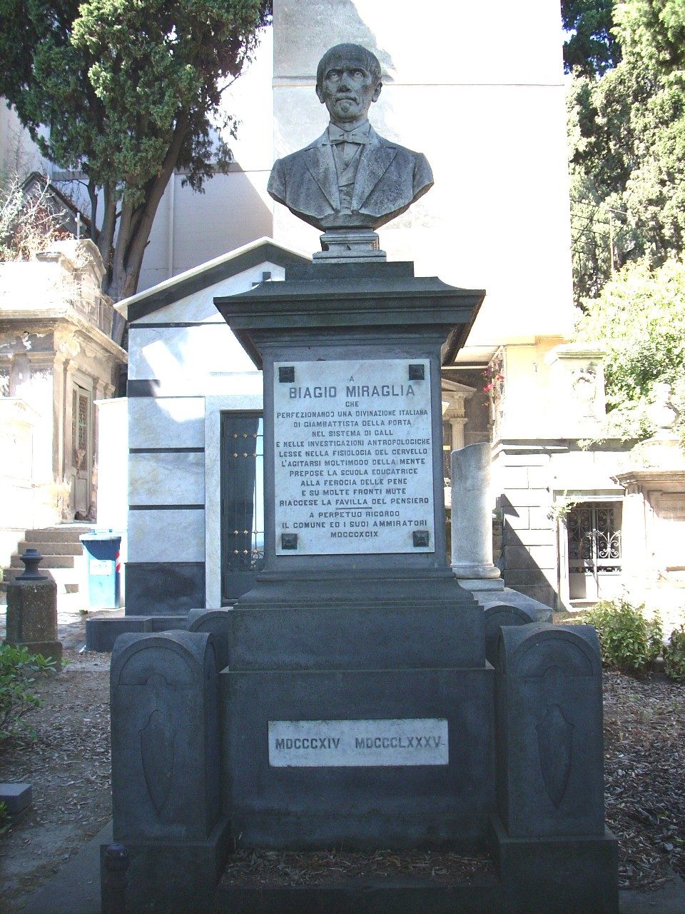 Biagio Miraglia bust, Cimitero Poggioreale, Naples - 02.JPG